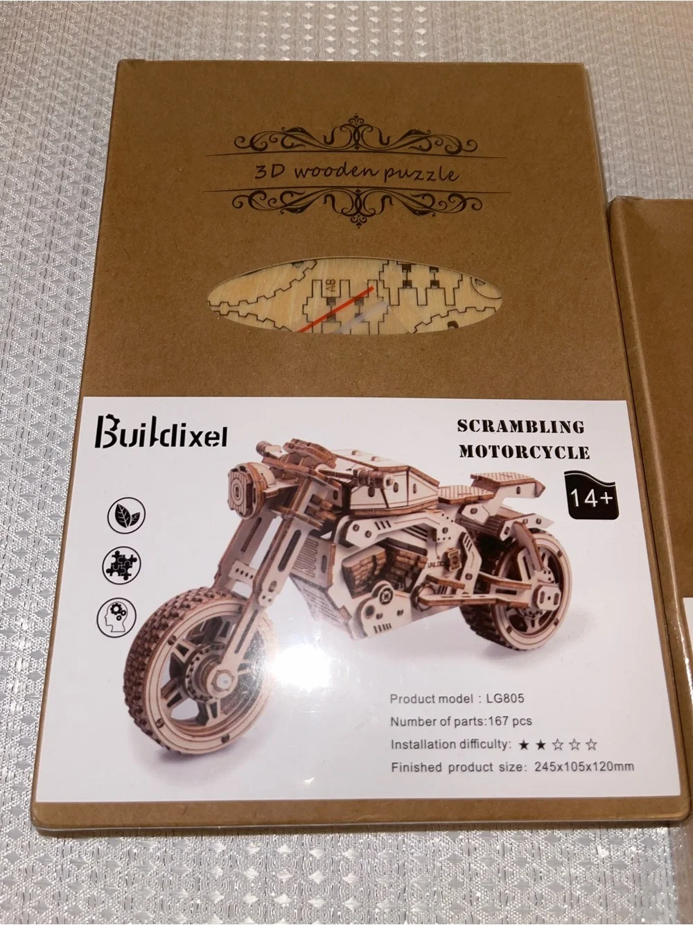 CLOSET CLOSEOUT SALE - TWO Wooden 3D Puzzle Sets (Safe Box & Motorcycle)